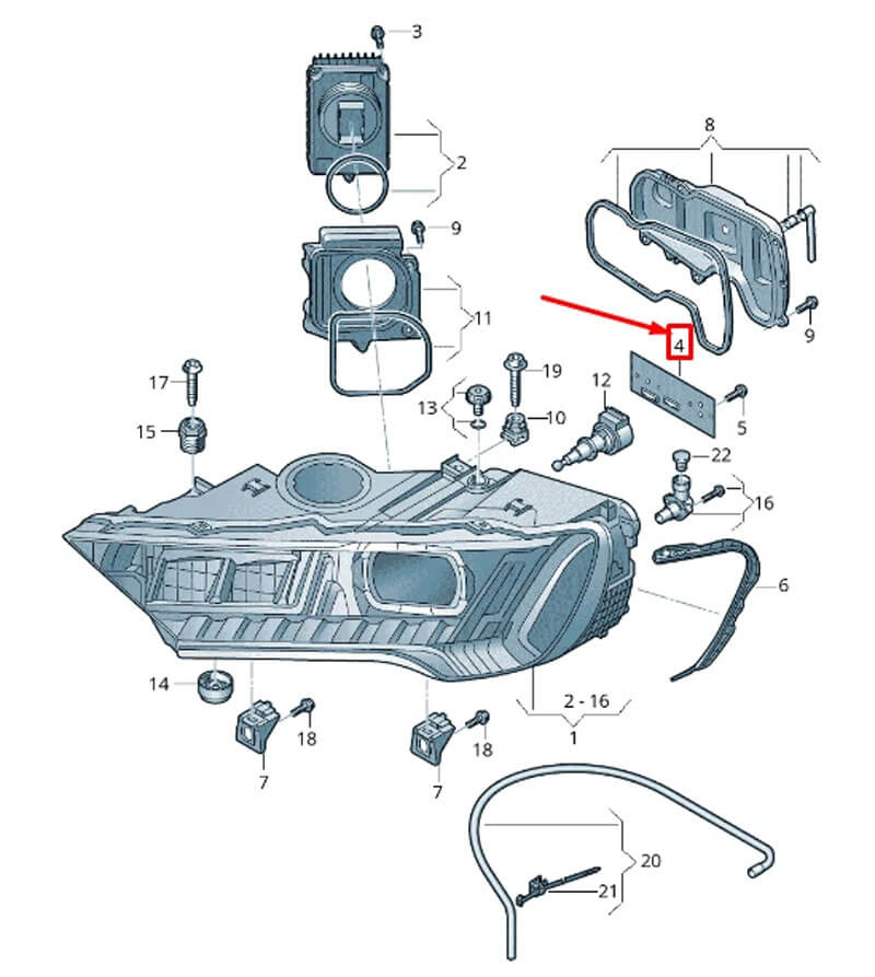 Audi Q7 SQ7 RSQ7 4M front headlight module