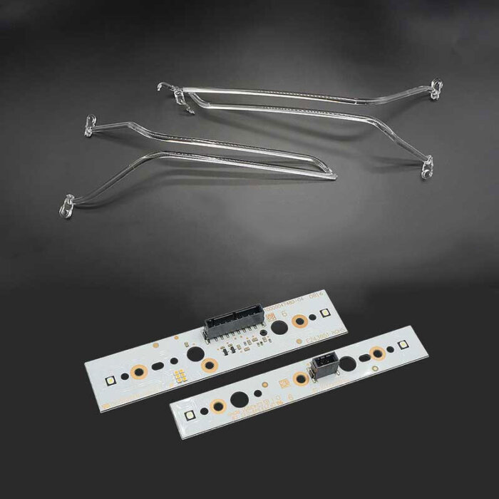 Audi Q7 front headlight daytime running lights DRL turn signal module guide plate tube