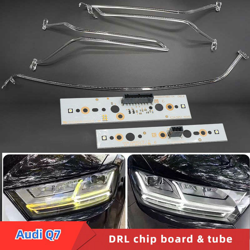 Audi Q7 front headlight daytime running lights DRL turn signal module guide plate tube repair 7716261300