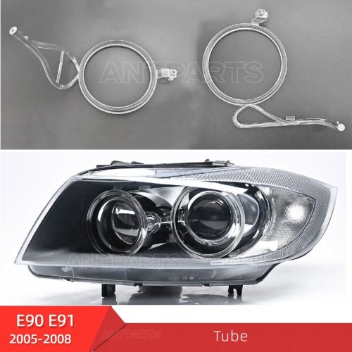 BMW 3 series E90 E91 halo ring LED DRL daytime running light tube guide angel eyes ring 2005 2006 2007 2008 year
