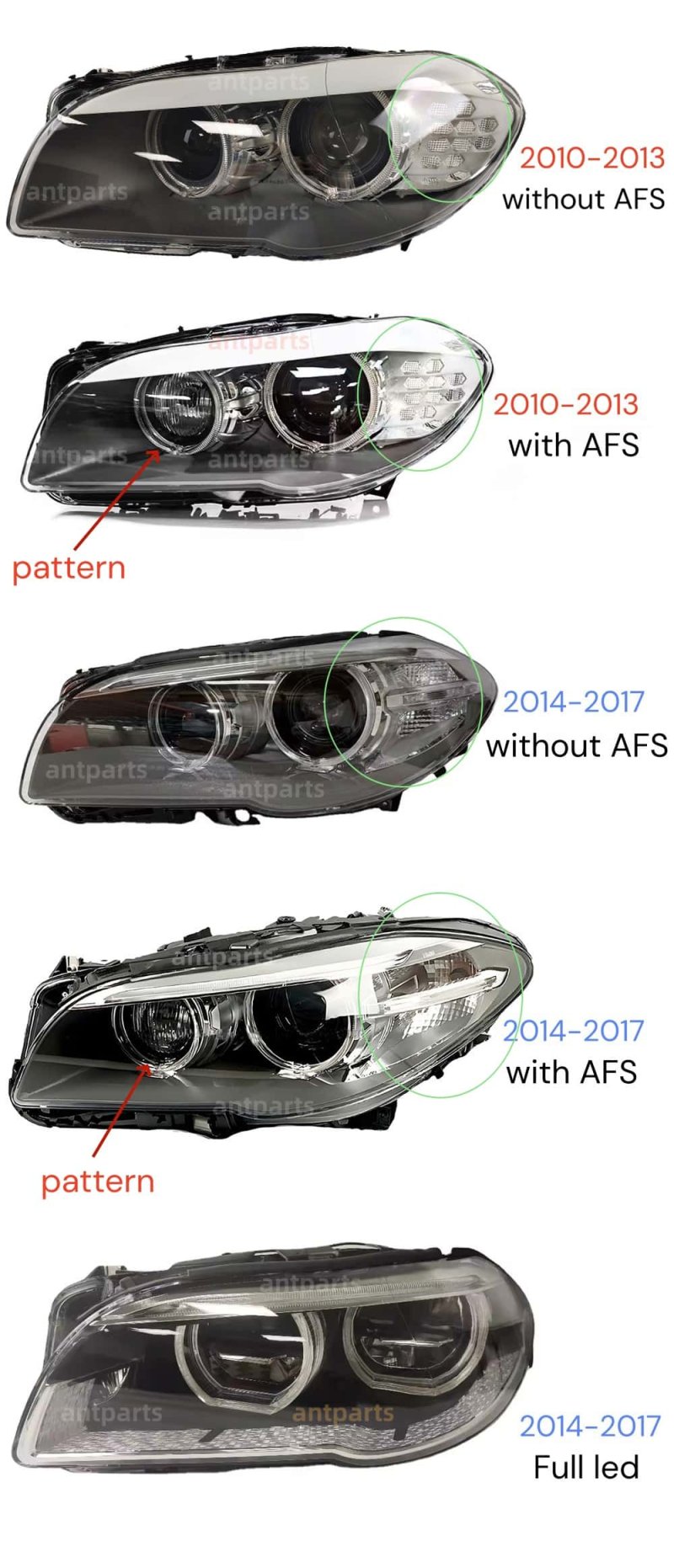 BMW 5 Series F10 F11 F18 headlights