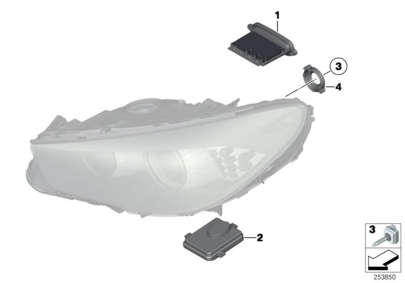 BMW 5 series F10 F11 headlight control module 63117440877