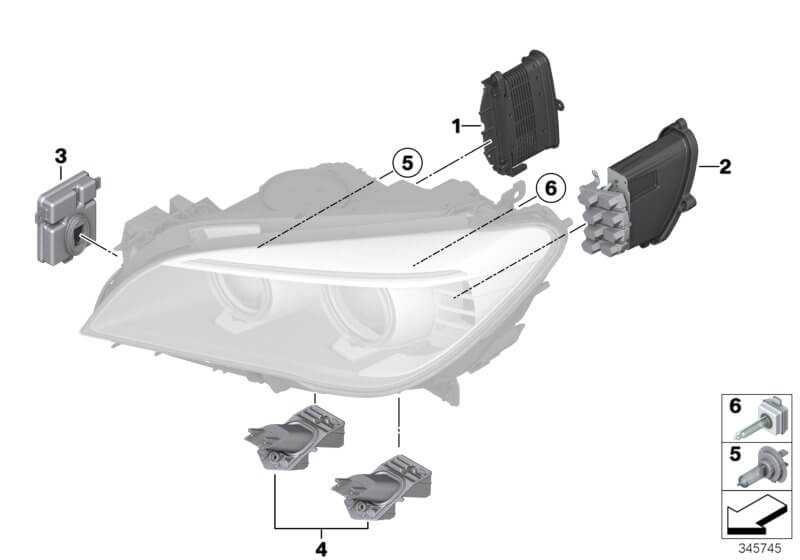 BMW 7 Series F01 F02 F03 xenon headlight module