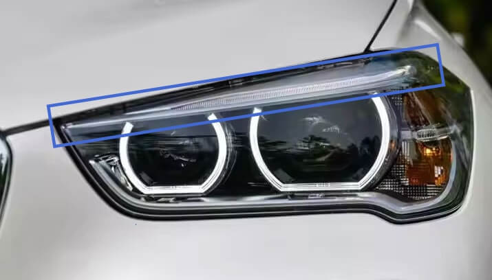 BMW X1 F48 F49 headlight LED daytime running lights parking eyebrow