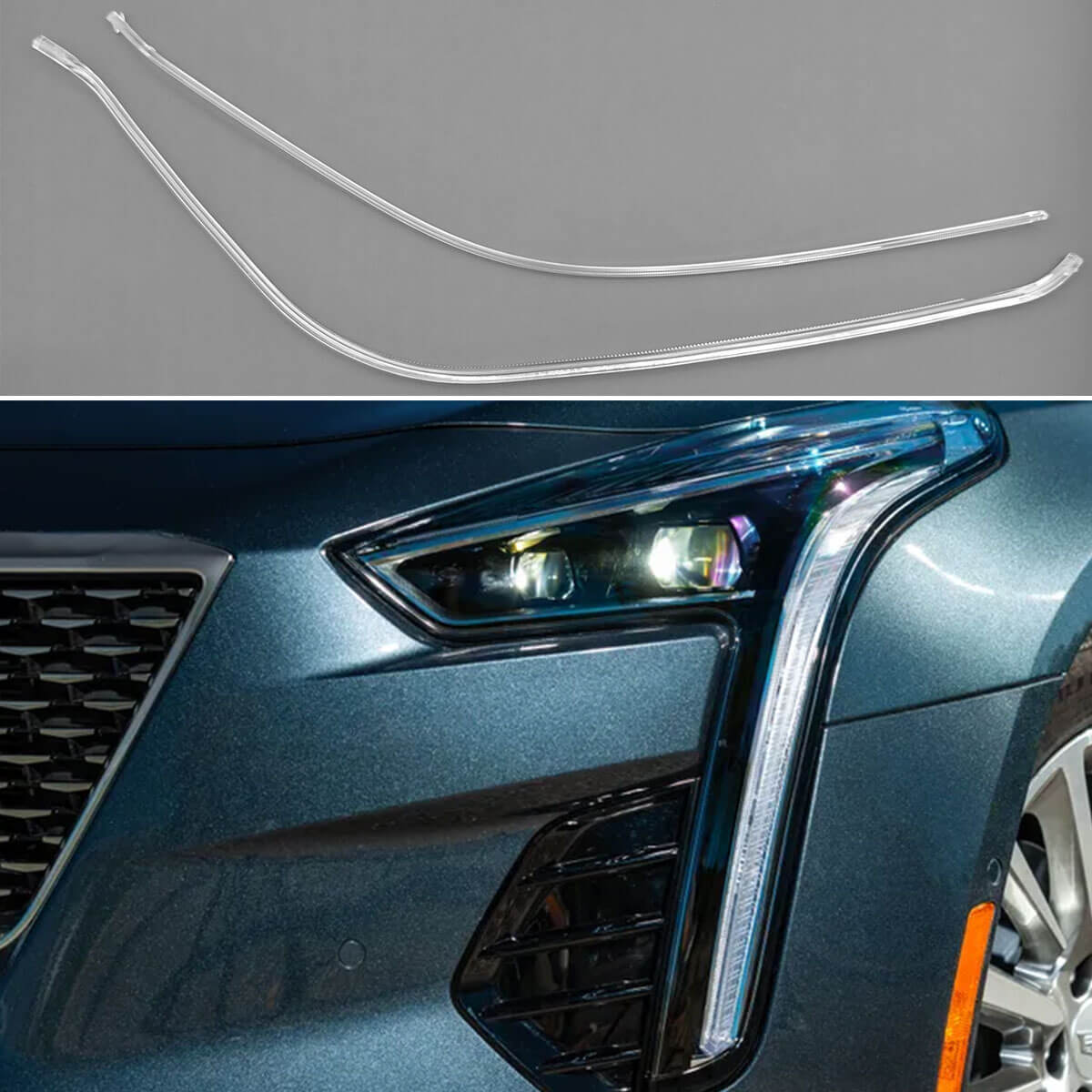 Cadillac CT6 front headlight DRL tube strip daytime running light guide pipe