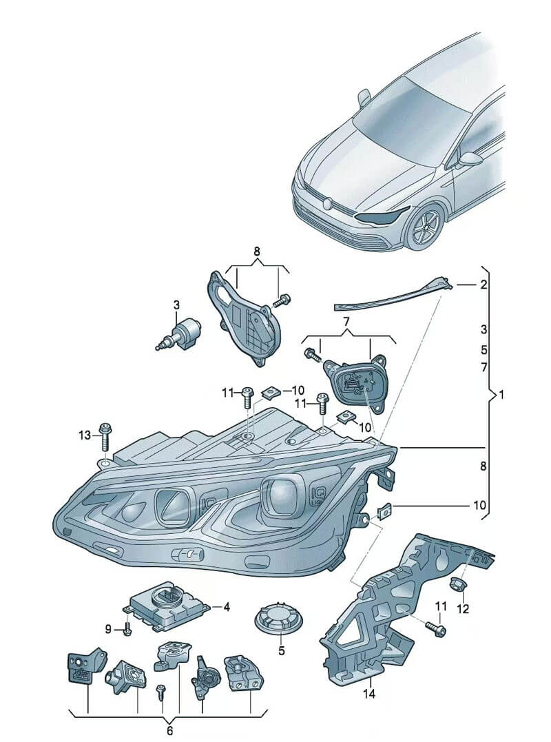 Golf 8 MK8 headlight drl module
