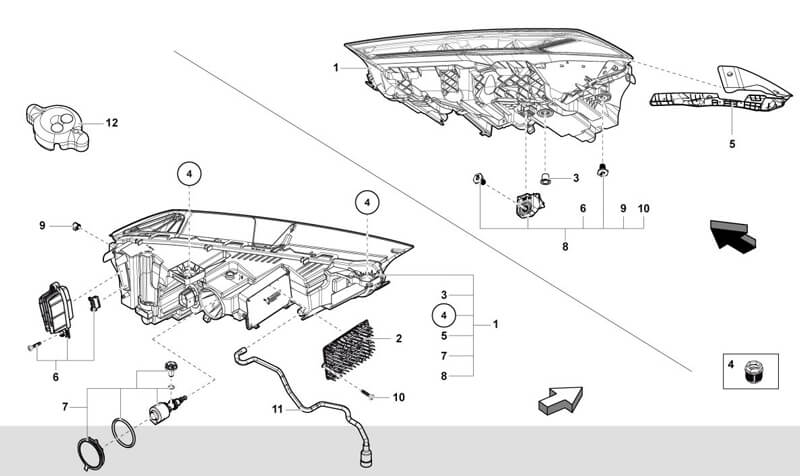 Lamborghini Urus front headlight led daytime running light turn signal module