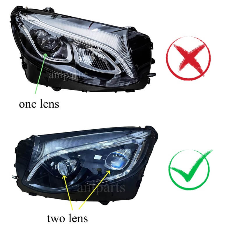 Mercedes Benz GLC200 GLC260 GLC300 W253 headlight with two lens
