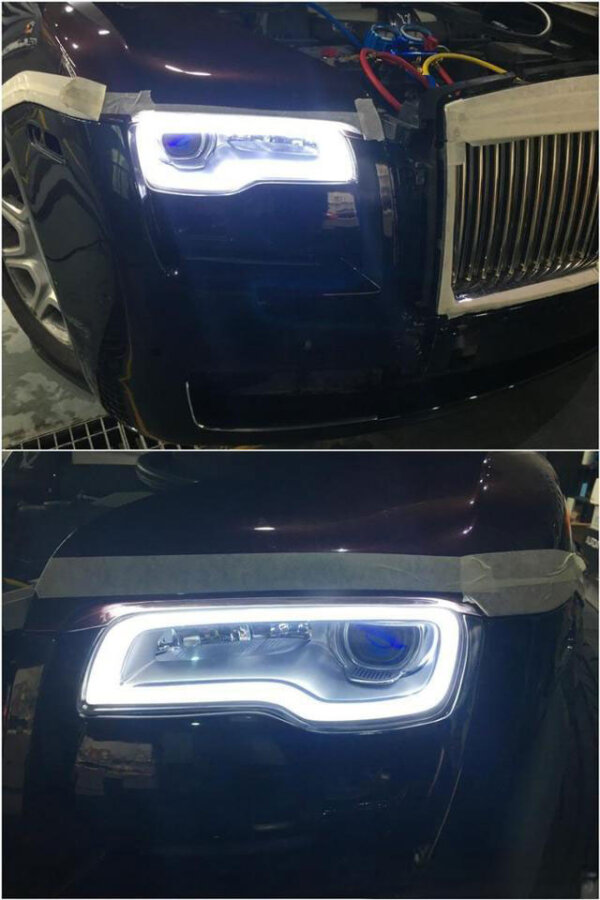 Rolls Royce Ghost 2 front headlight daytime running light DRL module tube repair