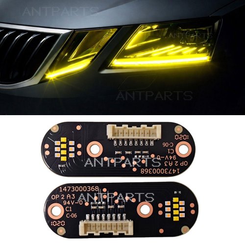 Skoda Octavia 3 CSL lemon yellow led daytime running light DRL module update