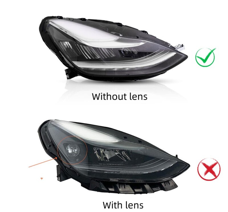 Tesla Model 3 Model Y no-matrix headlight