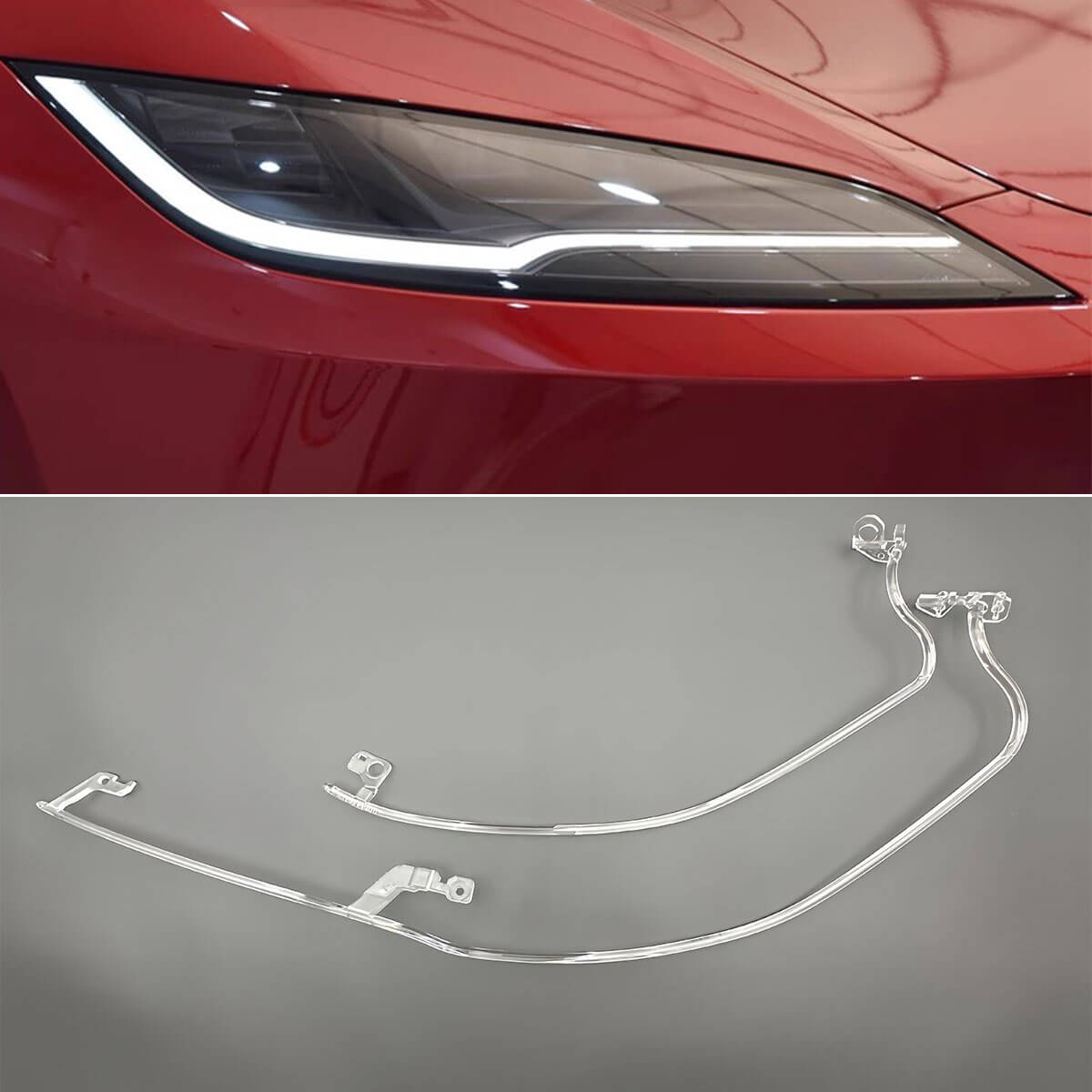 Tesla Model 3 front headlight daytime running light tube DRL guide pipe