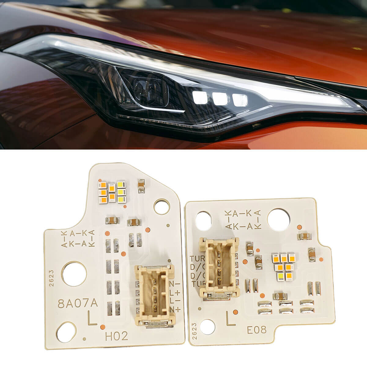 Toyota C-HR led daytime running light font headlight DRL module turn signal